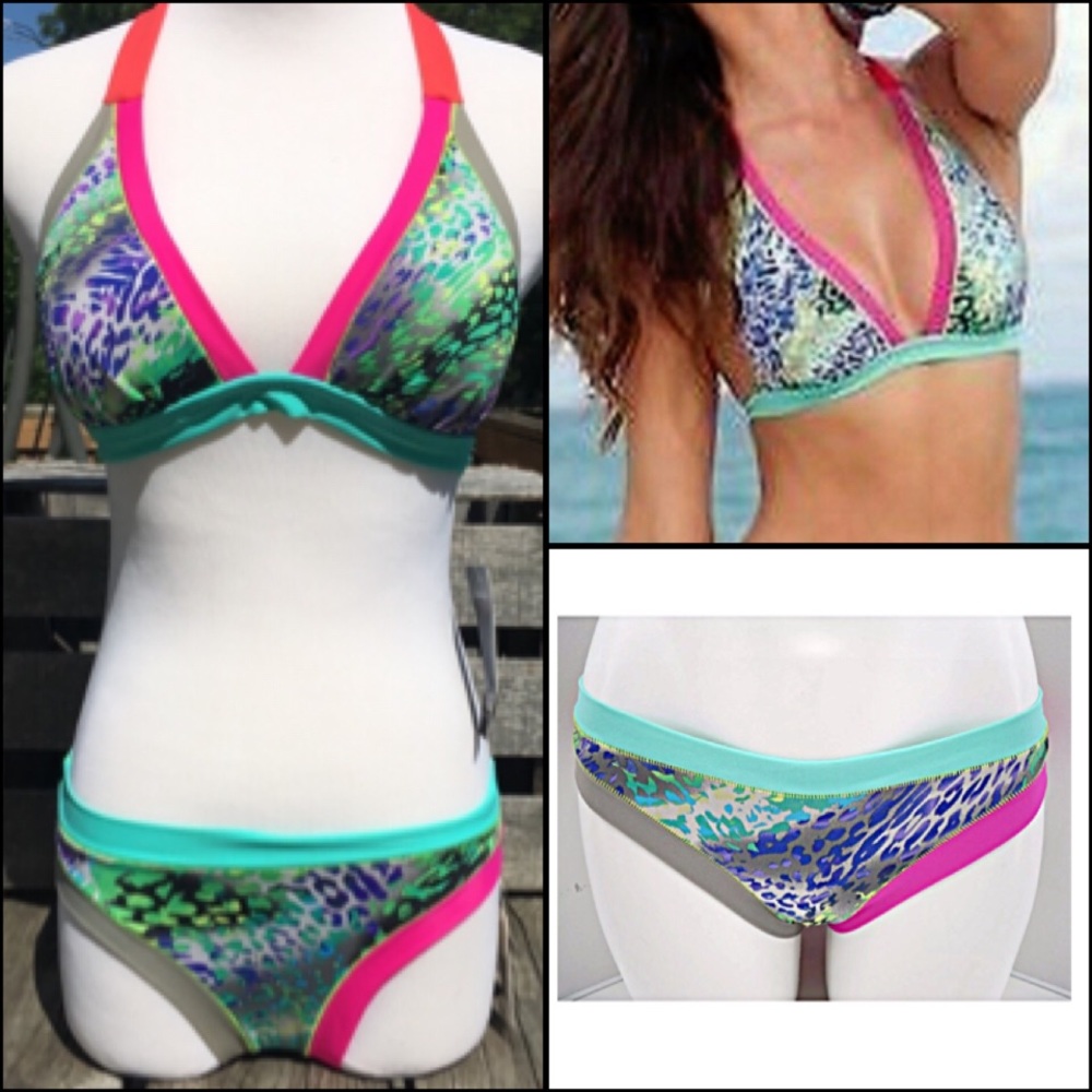 ABS Allen Schwartz Sz 8 Multicolor Bikini! NEW!